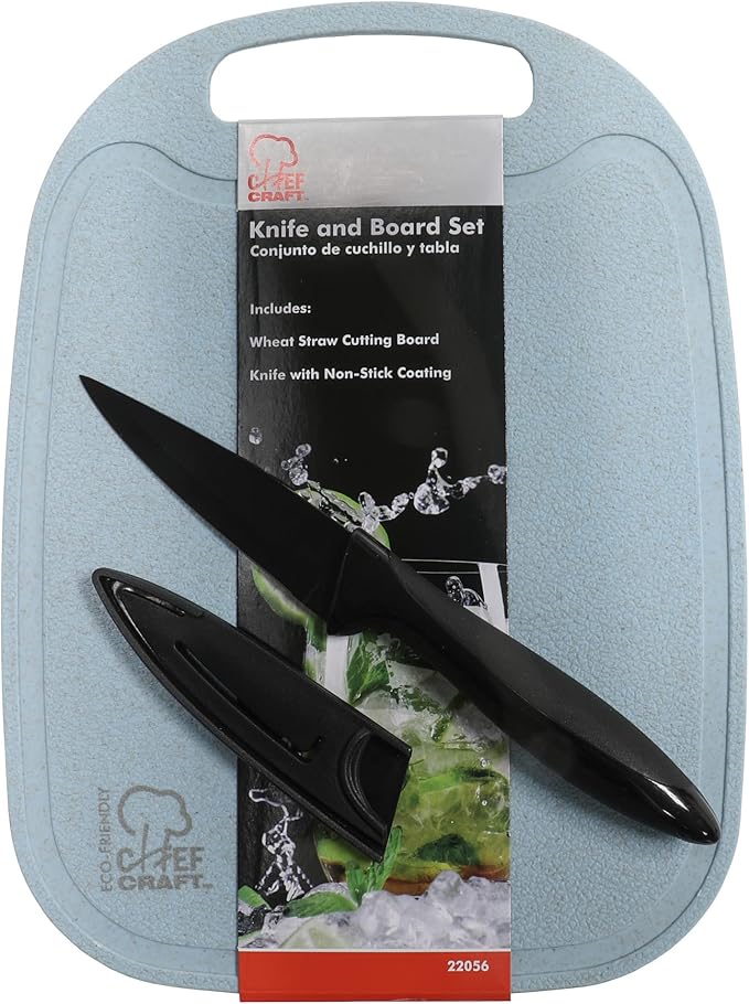 Chef Craft Wheat Straw Cutting Board and Knife Set