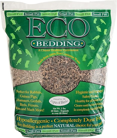 Eco Bedding 99% Dust-Free Paper Bedding for Small Pets and Birds, Eco Natural, 1.5L - Safe, Clean, Ideal Nesting & Burrowing Material for Comfort