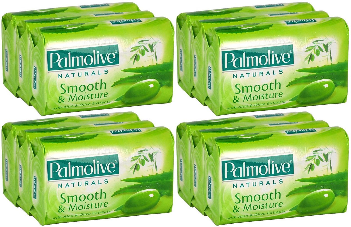 Palmolive Naturals Moisture Care with Aloe and Olive Extracts Bar Soap, 80 Gram / 2.8 Ounce, 3 Count (Pack of 4) 12 Bars Total